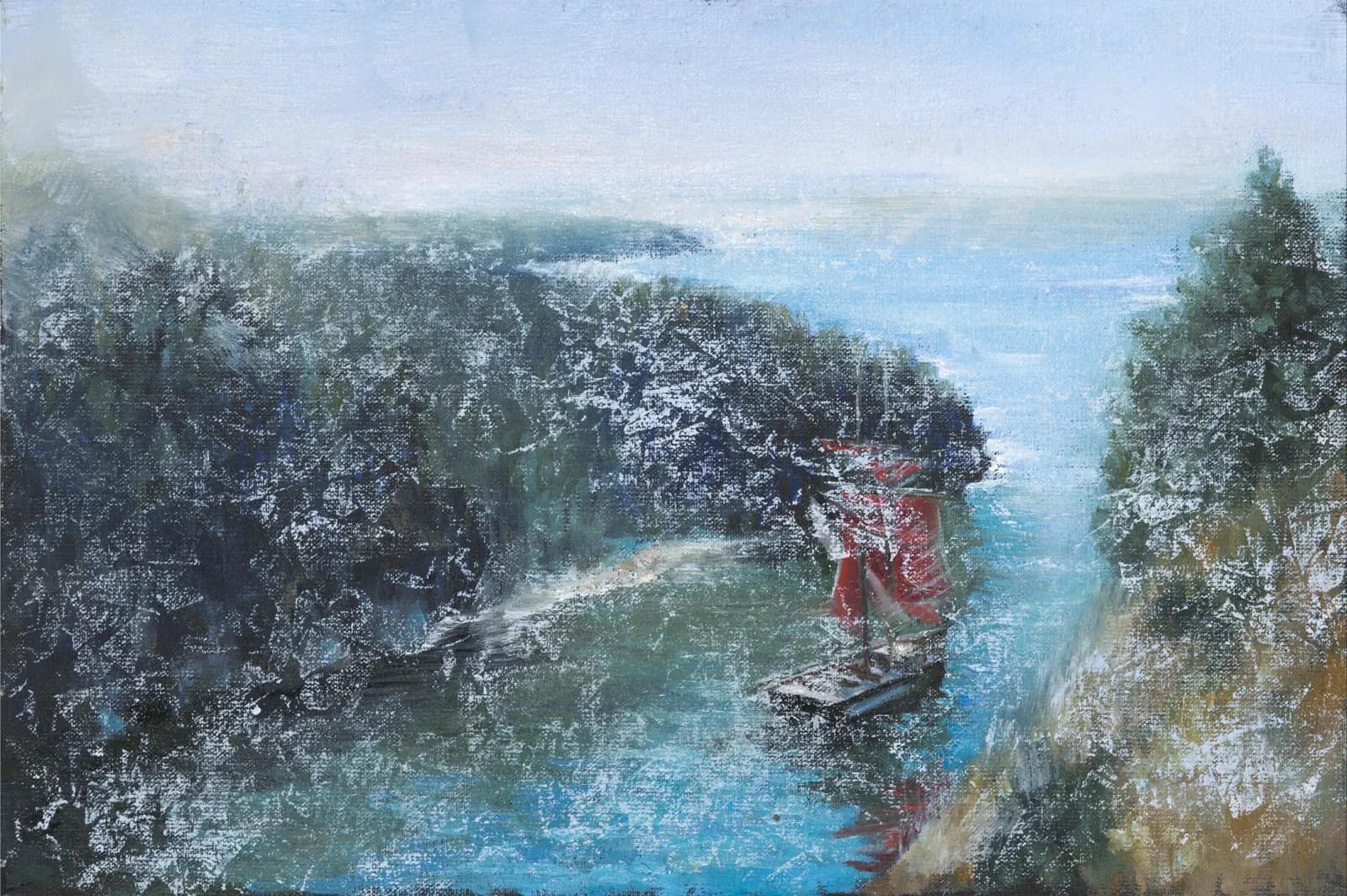 Этюд Корабль плывущий в тумане