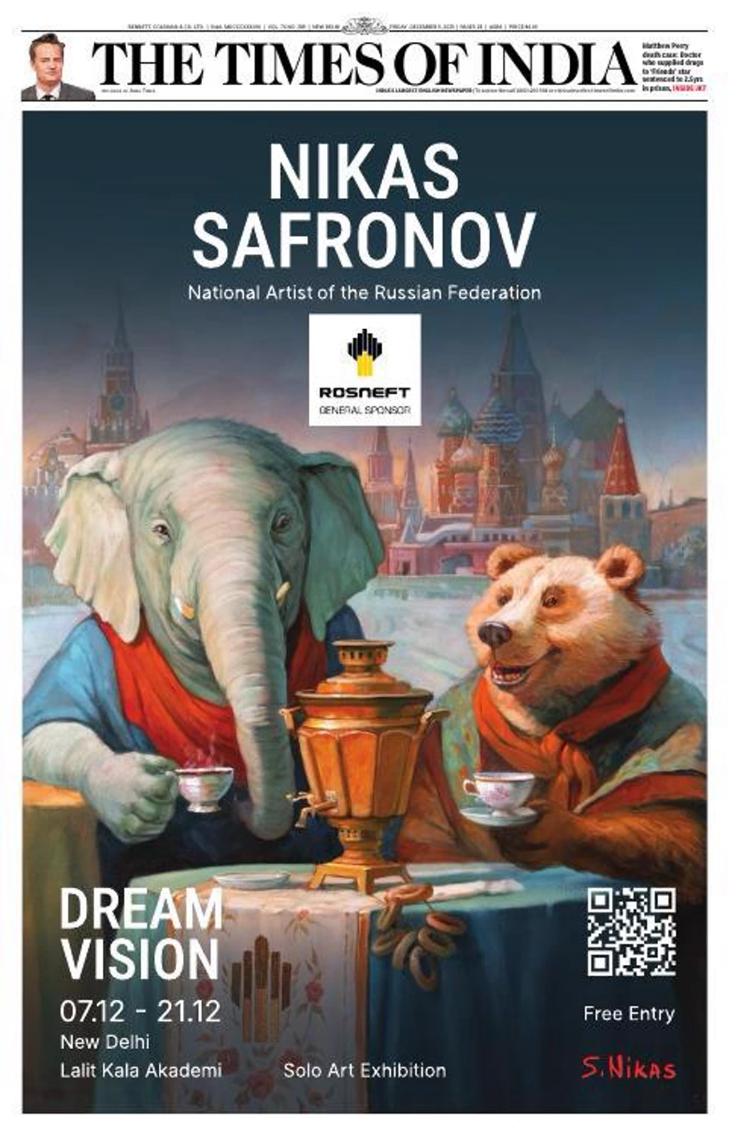 Публикация The Times of India о выставке Dream Vision